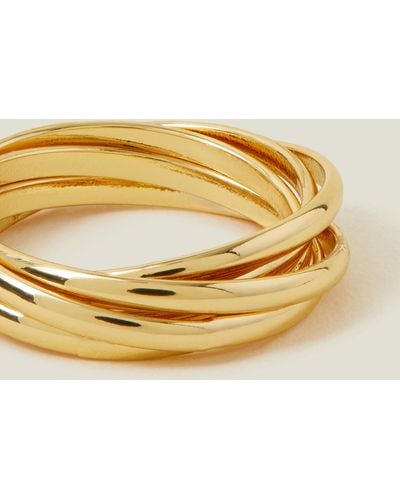 Accessorize Women's Interlocking Ring Gold - Metallic