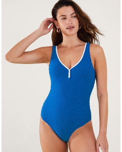 Accessorize Women's Blue Textured Swimsuit