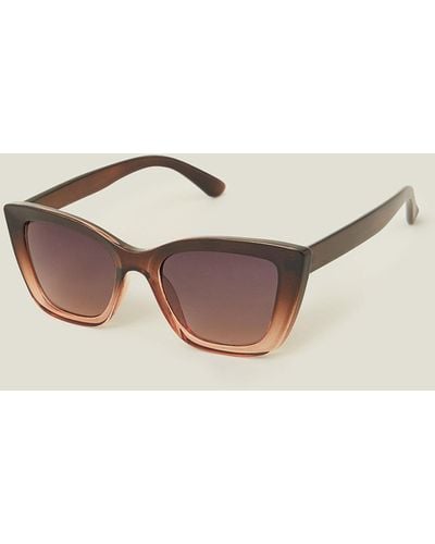 Accessorize Women's Brown Ombre Crystal Cateye Sunglasses - Natural