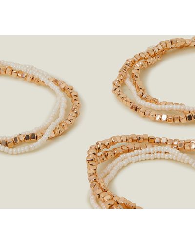 Accessorize Pearly Stretch Bracelet Pack - Natural