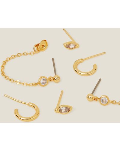 Accessorize Women's 3-pack 14ct Gold-plated Earring Set - Natural