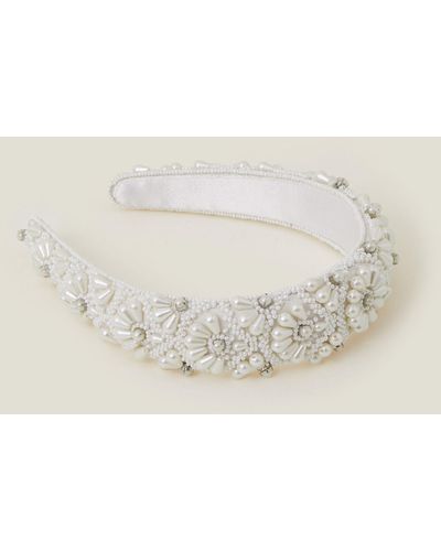 Accessorize Women's White Pearl Scallop Headband - Natural