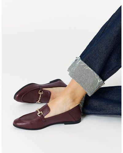 Accessorize Women's Burgundy Metal Bar Loafers - Red