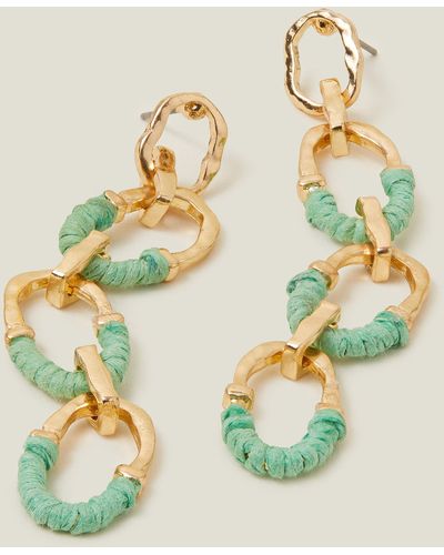Accessorize Women's Gold Wrapped Link Earrings - Metallic
