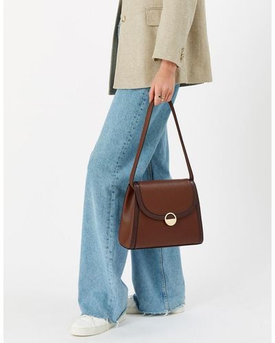 Accessorize Women's Brown Croc Detail Shoulder Bag