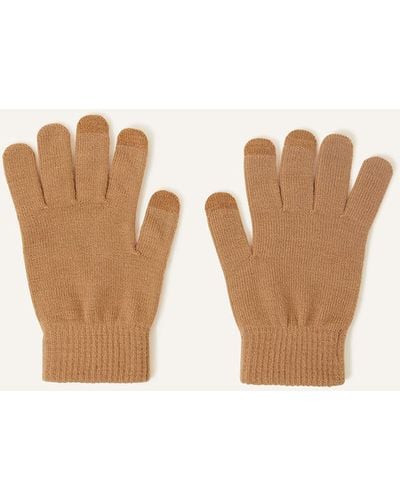 Accessorize Women's Stretch Touchscreen Gloves Camel - Natural