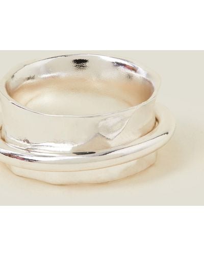 Accessorize Sterling Silver-plated Spinner Ring Silver - Natural