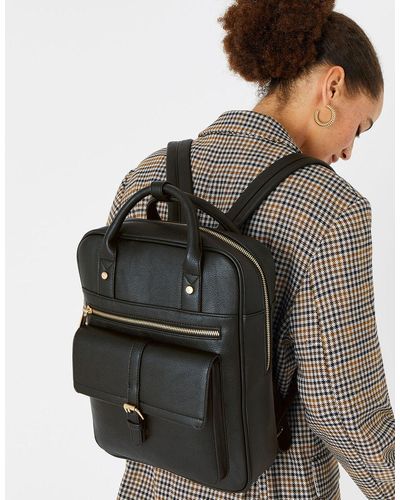 Accessorize Ladies Black Harrie Backpack - Grey
