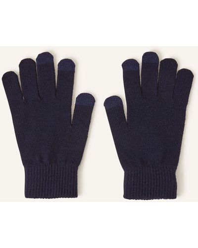 Accessorize Super Stretch Touch Gloves Blue