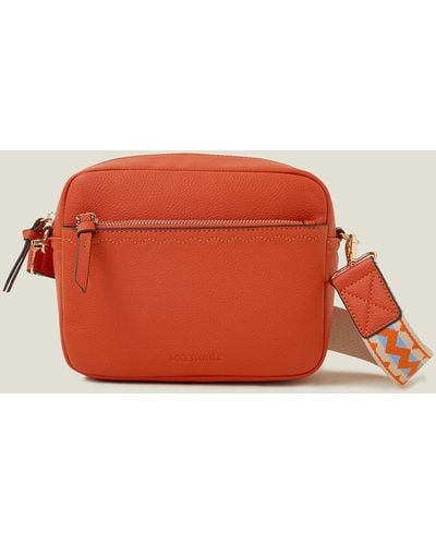 Accessorize Women's Camera Bag With Webbing Strap Orange - Red