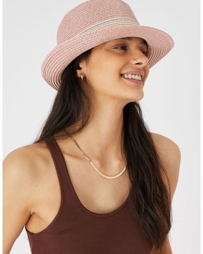 Accessorize Women's Pink Sarah Sparkle Trilby Hat - Natural