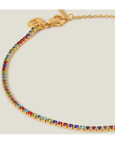 Accessorize Women's 14ct Gold-plated Rainbow Anklet - Natural