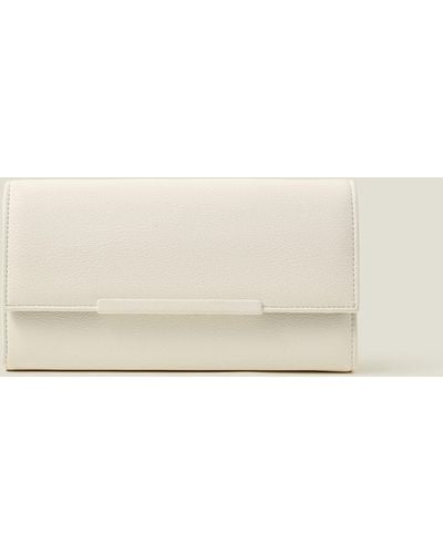 Accessorize Women's White Clean Bar Clutch Bag - Natural