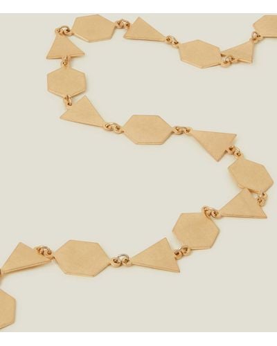 Accessorize Gold Geometric Shapes Collar Necklace - Natural