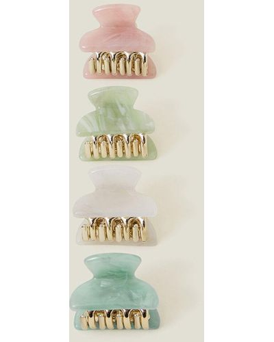 Accessorize Women's Pink/green 4-pack Mini Resin Claw Clips - Multicolour