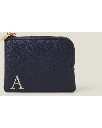 Accessorize Women's Initial Coin Purse Blue