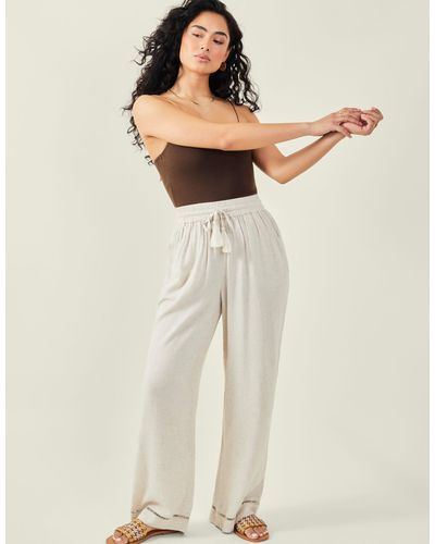 Accessorize Embroidered Trousers Camel - Natural