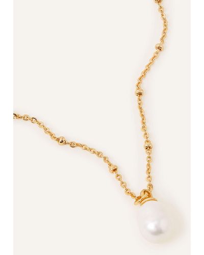 Accessorize Gold-plated Simple Pearl Pendant - Multicolour