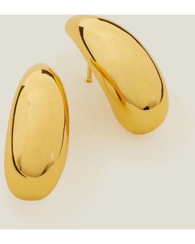 Accessorize 14ct Gold-plated Large Teardrop Earrings - Metallic