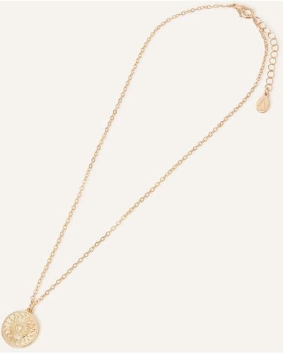 Accessorize Women's Gold Filigree Coin Necklace - White