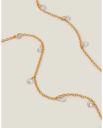 Accessorize 14ct Gold-plated Sparkle Station Necklace - Natural