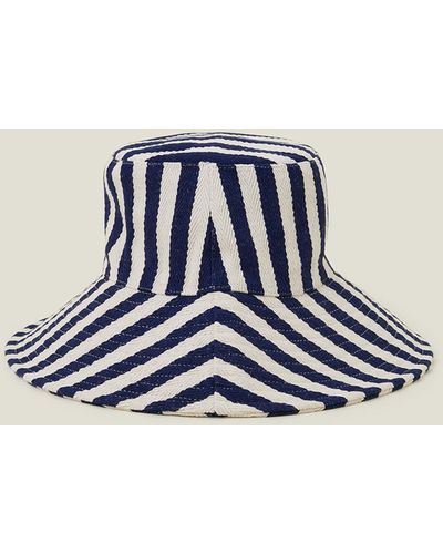 Accessorize Women's Navy/white Nautical Bucket Hat - Blue