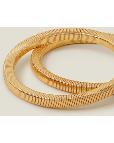 Accessorize Women's Gold 2-pack Stretch Chain Bracelets - Metallic