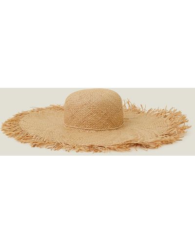 Accessorize Women's Beige Raw Edge Floppy Hat - Natural