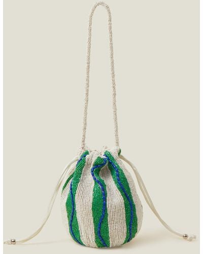 Accessorize Hand-beaded Stripe Duffle Bag - Green