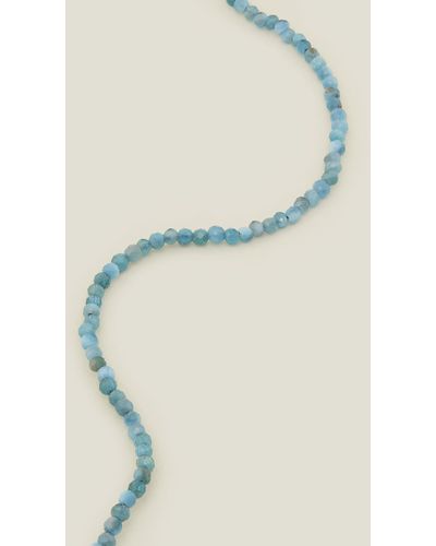 Accessorize Sterling Silver-plated Beaded Necklace - Blue