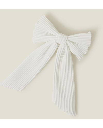 Accessorize Pleated Bow Hair Clip - Natural