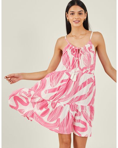 Accessorize Women's Squiggle Print Short Dress Pink