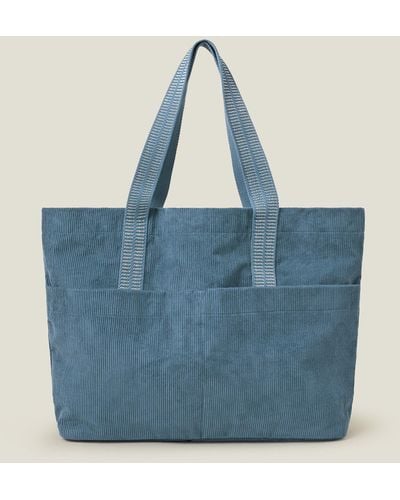 Accessorize Large Cord Shopper Bag Blue