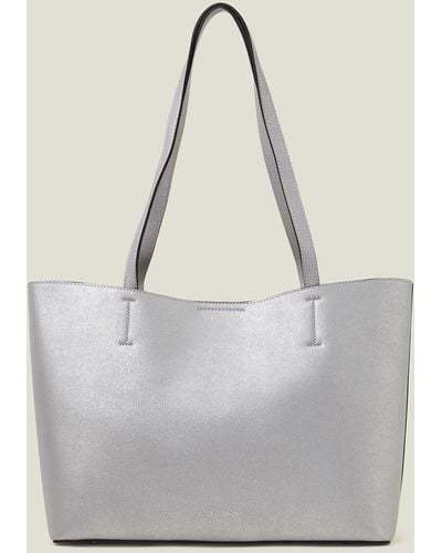 Accessorize Women's Leo Tote Bag Silver - Grey
