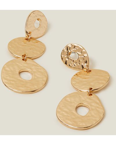 Accessorize Women's Gold Triple Circle Hoop Earrings - Metallic