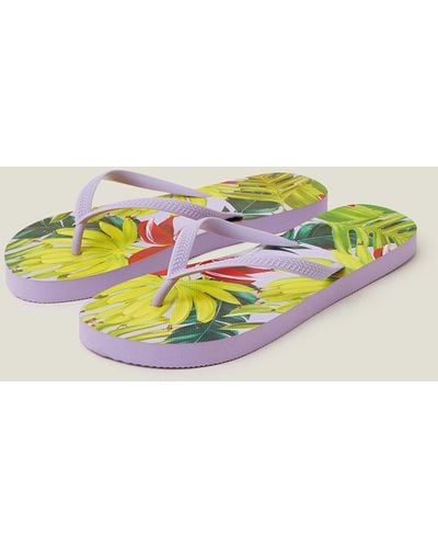 Accessorize Women's Banana Print Flip Flops Brown - Multicolour
