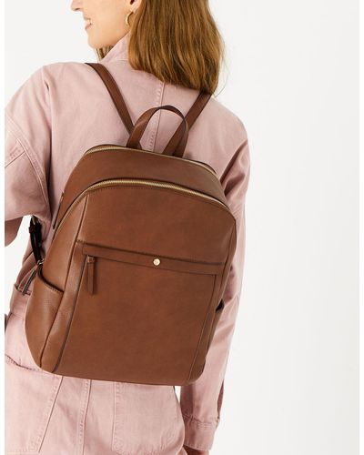 Accessorize Tan Brown Stylish Sammy Backpack, Size: 36x28cm