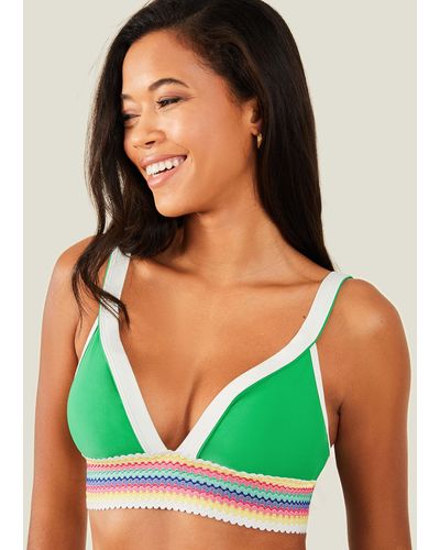 Accessorize Women's Ricrac Trim Bikini Top Green