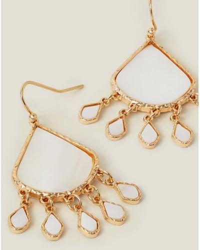Accessorize Gold Moonstone Tiny Drop Earrings - Natural