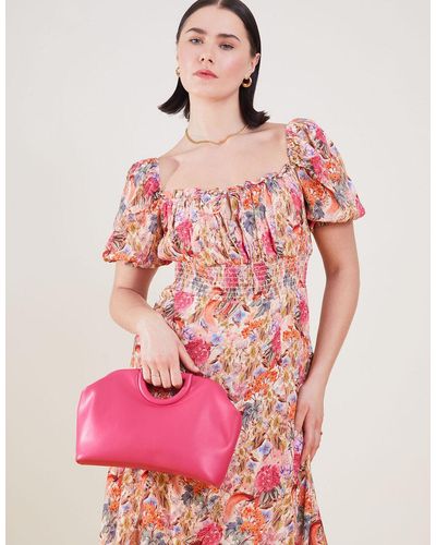 Accessorize Women's Grab Handle Clutch Bag Pink