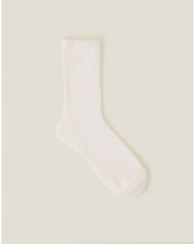 Accessorize Women's Cosy Fluffy Socks Ivory - Natural