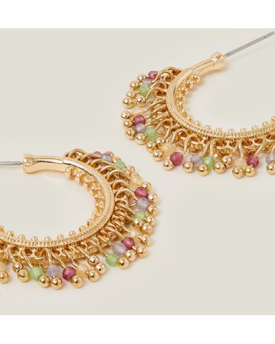 Accessorize Women's Gold Tassle Hoop Earrings - Metallic