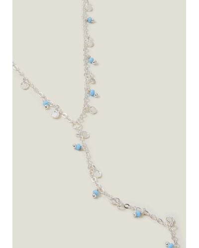 Accessorize Women's Sterling Silver-plated Beaded Y-chain - Natural