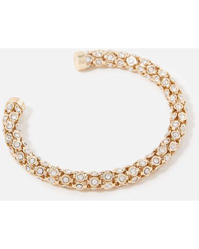 Accessorize Women's Gold Crystal Cuff Bracelet - White