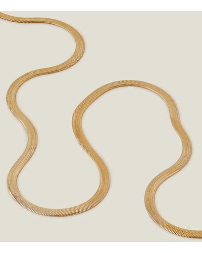 Accessorize Women's 14ct Gold-plated Omega Chain - Natural