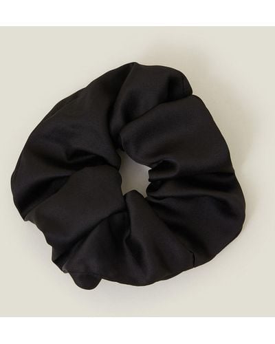 Accessorize Oversized Satin Hair Scrunchie - Black