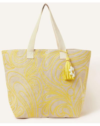 Summer Embroidered Lemon Straw Tote Bag EC