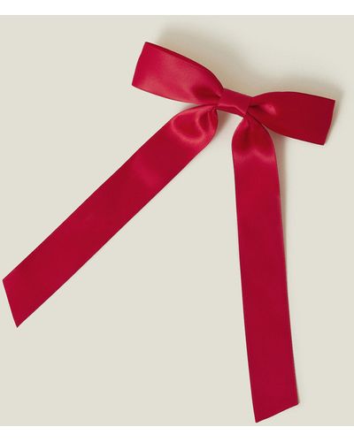 Accessorize Red Long Satin Bow
