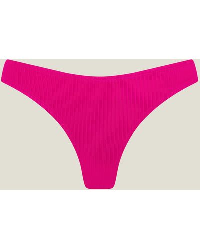 Accessorize Ribbed Bikini Bottoms Pink