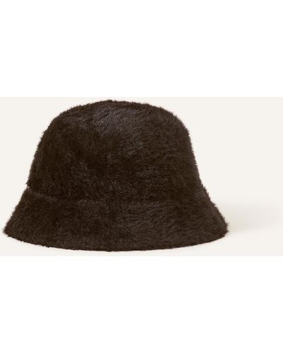 Accessorize Fluffy Bucket Hat Black - Brown